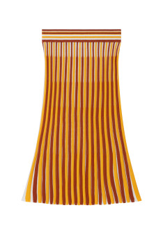Jupe plissée tricolore en coton