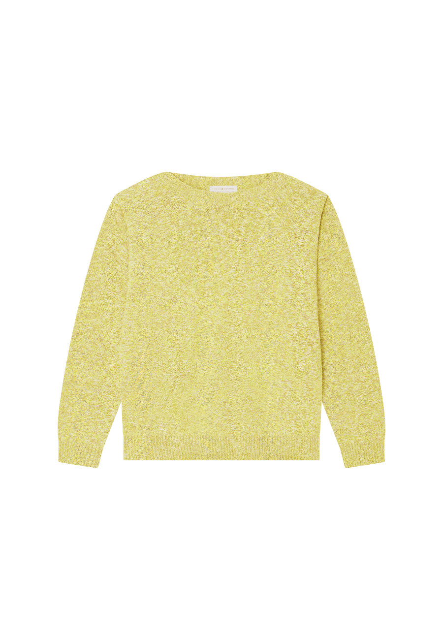 Mottled cotton sweater with boat neck - Mello