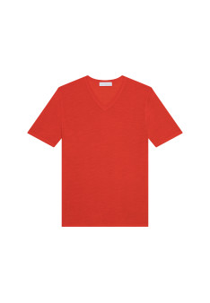 Slub linen V-neck T-shirt - Reuben