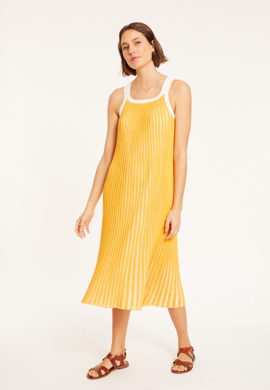 Pleated dress in organic cotton - Melodie