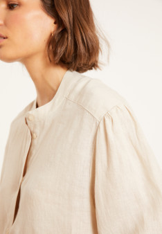 Linen blouse with tunisian collar - Vania