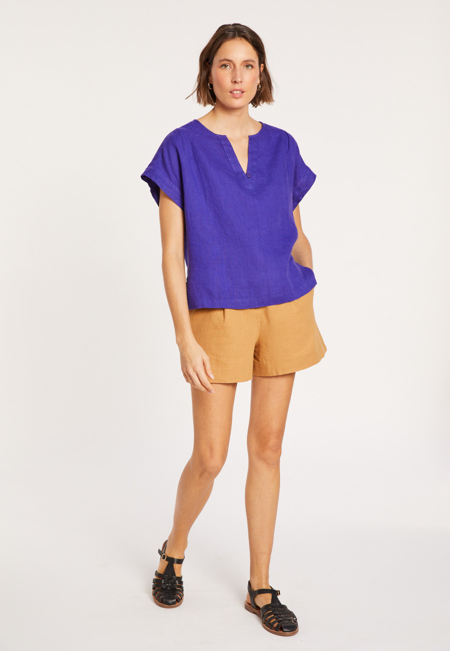 Short sleeve linen blouse - Virginie