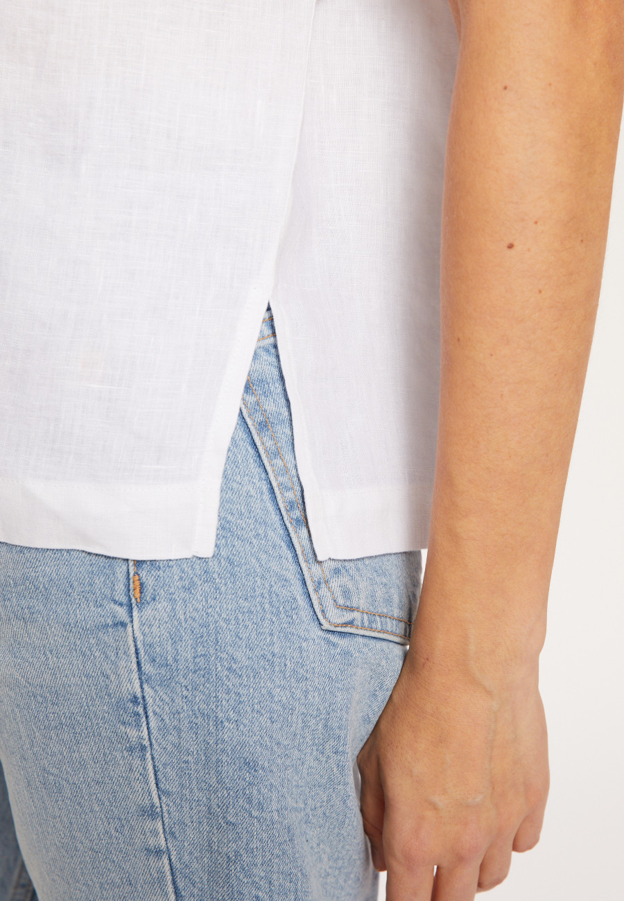 Short sleeve linen blouse - Virginie
