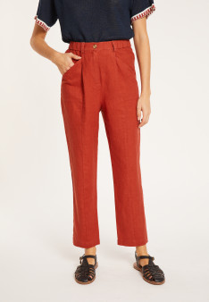 Pantalon à poches en lin - Victoire 8081 epice - 20 Rouge foncé