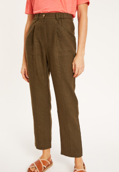 Pantalon à poches en lin - Victoire 8051 cactus - 83 Kaki
