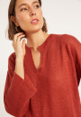 Tunique ample col V en lin - Marielle 8081 epice - 51 Bordeaux