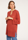 Tunique ample col V en lin - Marielle 8081 epice - 51 Bordeaux