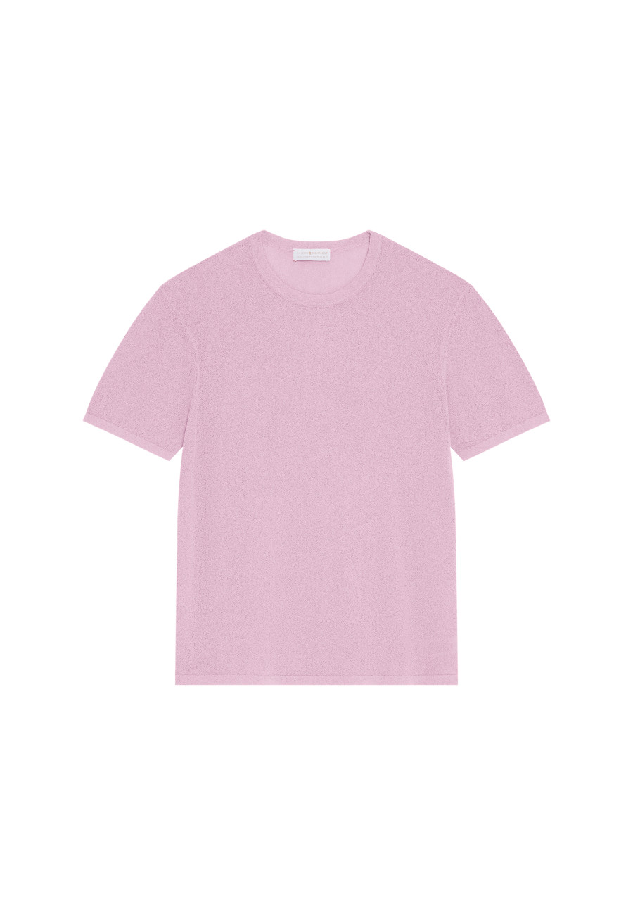 T-shirt col rond en coton brossé - Don 8091 lilas - 17 Violet