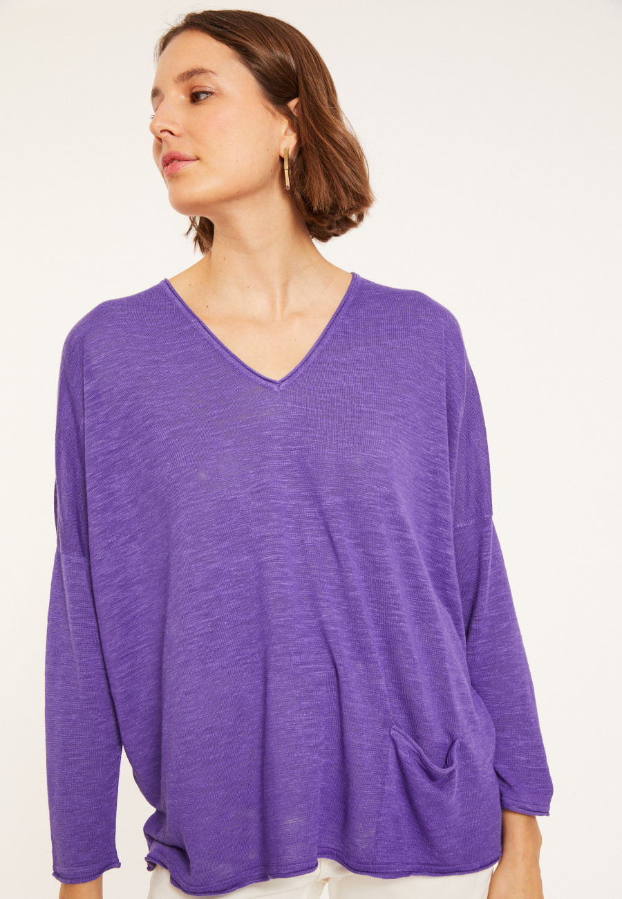 T-shirt ample en lin flammé - Balou 8090 iris - 17 Violet