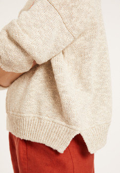 Pull ample coton et lin - Thalie 8001 ecru - 82 Ecru