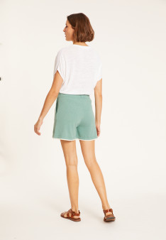 Short à poches en coton brossé - Maze 8134 - 94 Vert amande