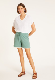 Short à poches en coton brossé - Maze 8134 - 94 Vert amande