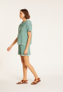 Short sleeve brushed cotton zip-up sweatshirt - Mackenzie