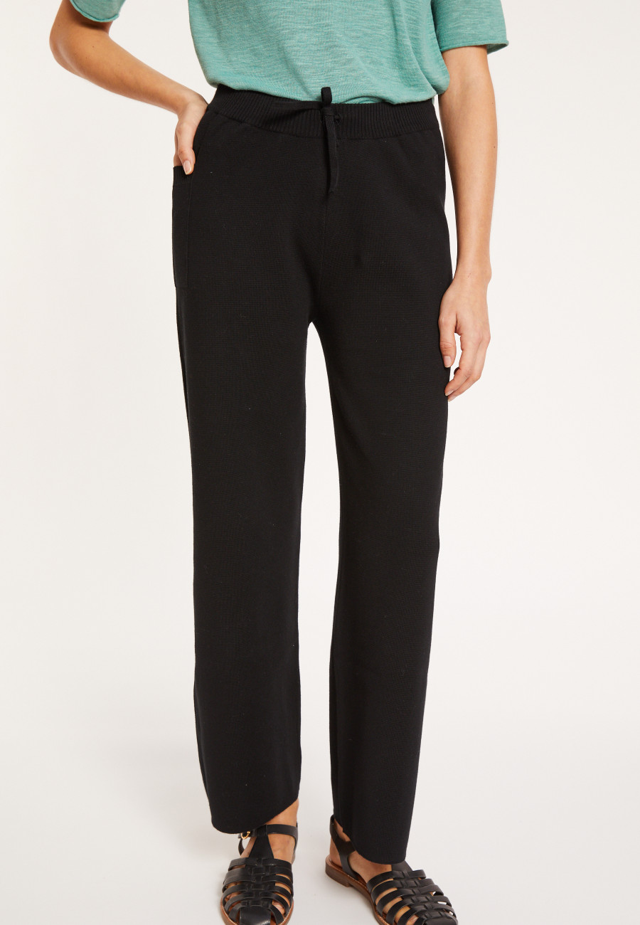 Pantalon à poches en coton - Mederise 8010 - 01 Noir