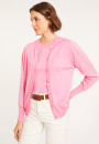 Cardigan col rond en coton bio - Manel 8082 dahlia - 24 Rose clair