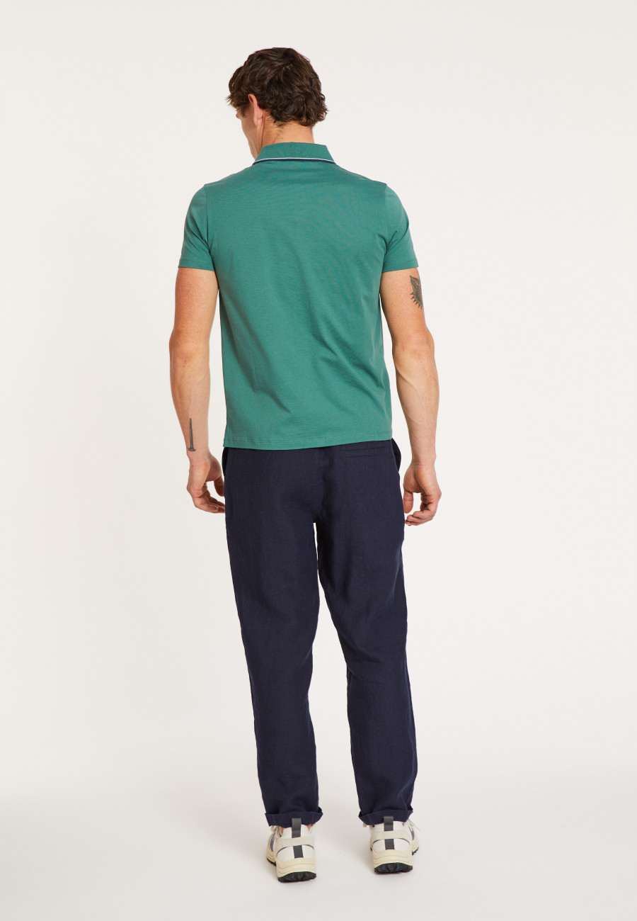 Chemise manches courtes en coton jersey - Baccara 6850 - 21 Vert foncé