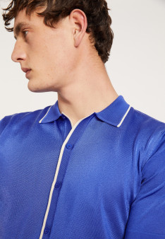 Chemise manches courtes en Fil lumière - Roman 8183 - 03 Bleu foncé