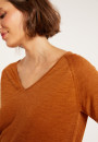 T-shirt manches coudes en lin flammé - Bonbon 8030 - 07 Marron
