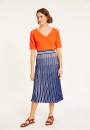 T-shirt manches coudes en lin flammé - Bonbon 8071 - 15 Orange