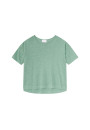 T-shirt ample manches coudes en lin flammé - Taslim