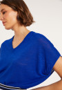T-shirt ample col V en lin flammé - Marra 8041 - 48 Bleu roi