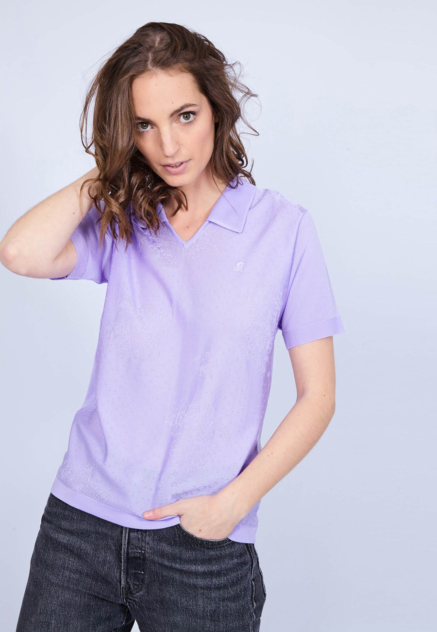 Long-sleeved polo shirt Fil Lumiere - Marjorie
