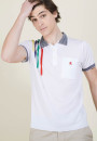 Polo bandes colorées - Barak 0307 noir - 01 Noir