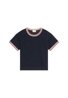 T-shirt col rond en lin - Morwena 8138 - 05 Bleu marine