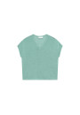T-shirt ample col V en lin flammé - Marra