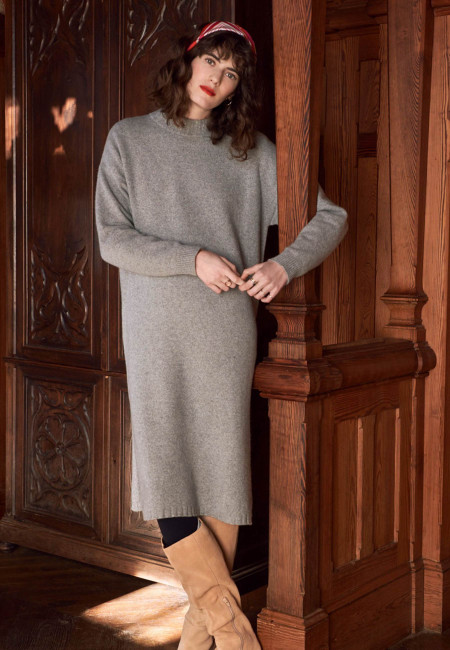 Long dress in recycled cashmere and wool - Galate