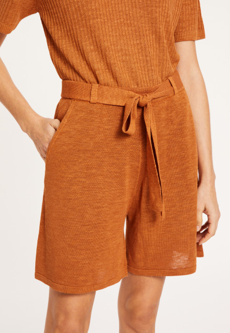 Fluid shorts in flamed linen - Maceo