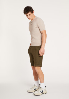  	Polo en coton et laine - Lou 7104 dune/marine - 13 Beige moyen