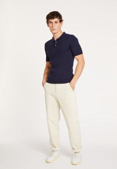 Polo en coton et laine - Lou 7142 marine/rivage - 05 Bleu marine