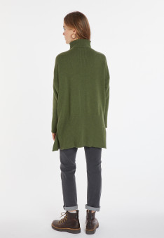 Pull long col zippé en laine et cachemire - Charlotte 8252