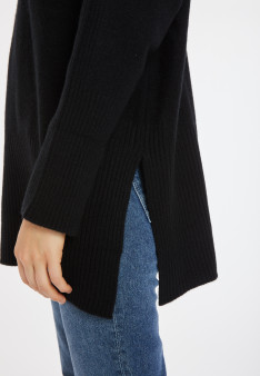 Pull long col zippé en laine et cachemire - Charlotte 8210