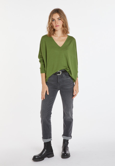 Merino wool bat-sleeve sweater - Boxe