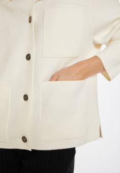 Veste à boutons et poches en laine mérinos - Coline 8201