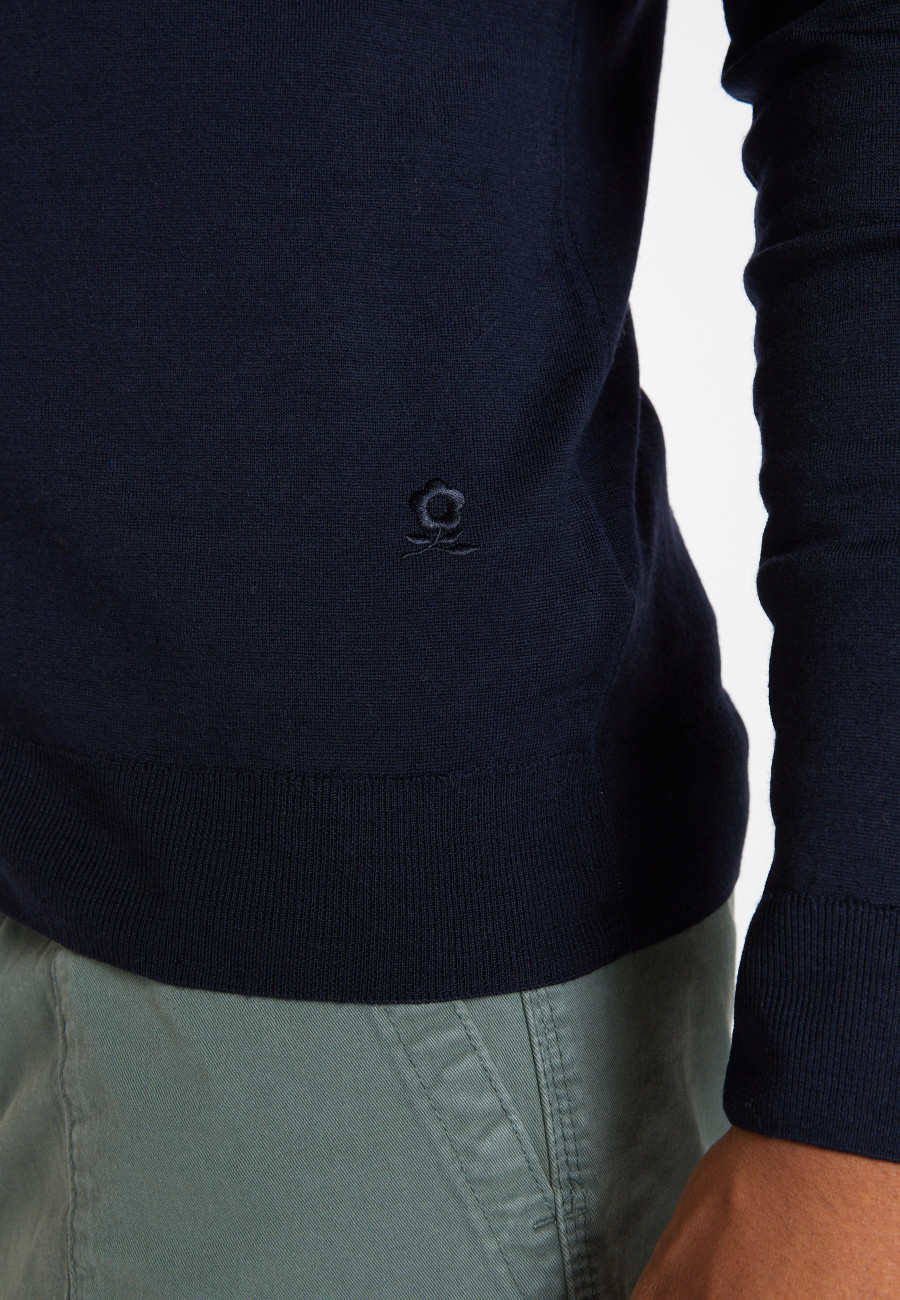 Gilet zippé avec logo en laine mérinos - Estian 8240