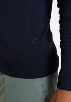 Zipped vest with logo in merino wool - Estian