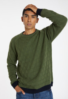 Two-tone wool and cashmere sweater - Samir