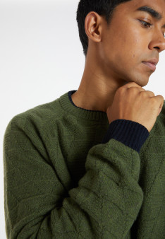 Two-tone wool and cashmere sweater - Samir