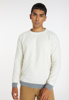 Two-tone wool and cashmere sweater - Samir