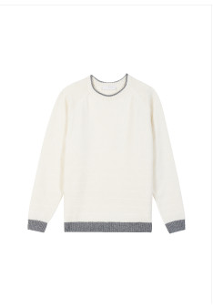 Two-tone wool and cashmere sweater - Samir