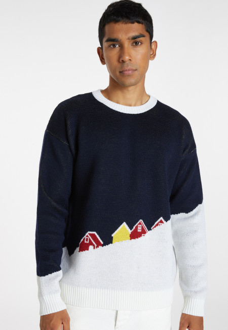 Grafischer Pullover aus Merinowolle - Stanley