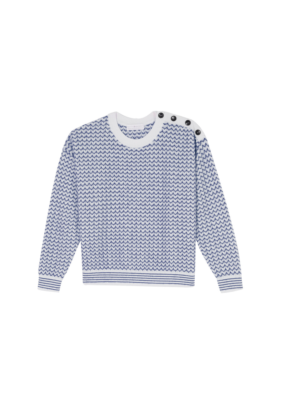 Pull motifs chevron en laine mérinos - Coralise 8303