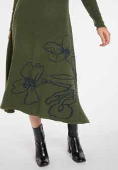 Robe longue évasée en laine mérinos - Charlize 8302