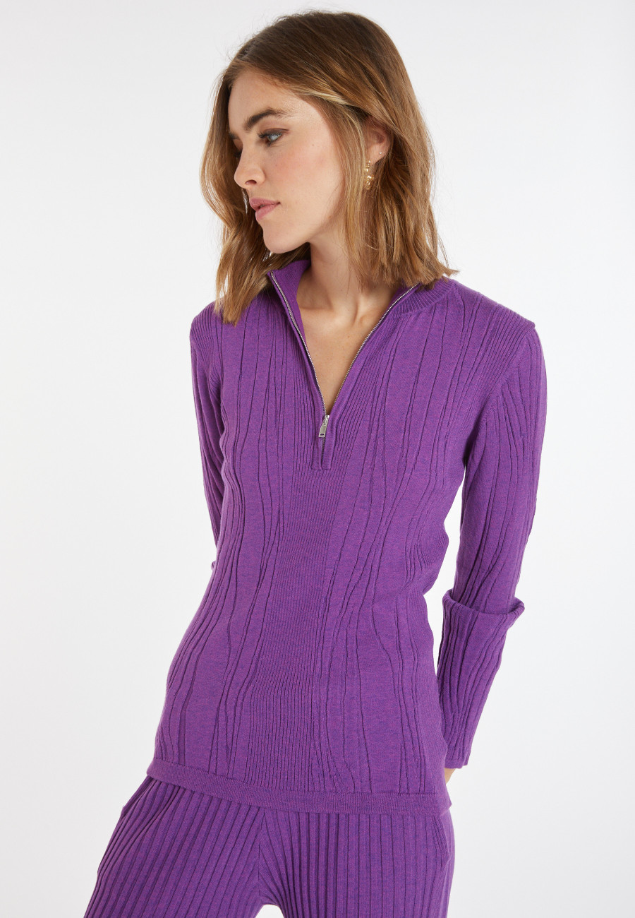 Wool blend zip-neck sweater - Cacilda