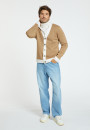 Two-tone merino wool cardigan - Silence