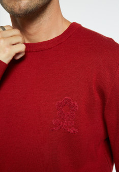 Pull laine mérinos avec logo - Santi 8281