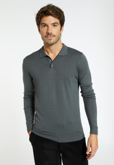 Pull col polo en laine - Beni 7085 damas - 18 Violet foncé